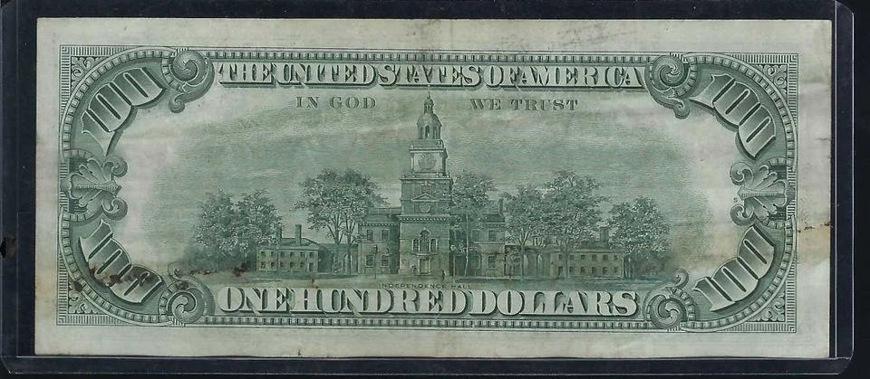 1963A $100 Dollar *STAR NOTE ** 00 LOW SERIAL Note L Series 00455061* - Image 4 of 4