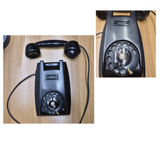 Telefono da MURO IN bachelite NERO a disco vintage