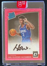 2018 Optic Shai Gilgeous-Alexander Auto #12/20 Pink Disco Holo Prizm RC #162