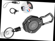 Heavy-Duty Magnetic Retractable Keychain with Carabiner Badge Holder