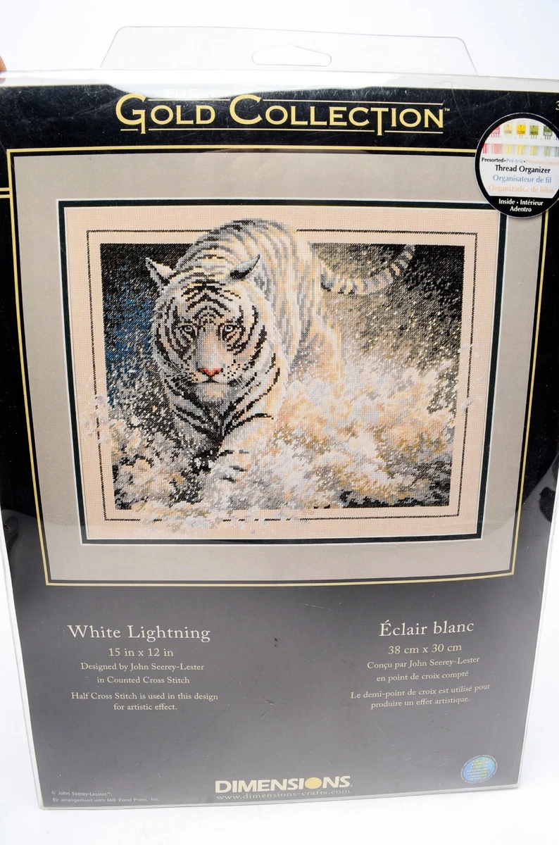 Kit Punto Cruz Con Tigre Animal Bordado Hecho A Mano Costura Artistica Estampada 14ct