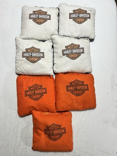 Harley Davidson Cornhole Bags Set of 7 Bags Missing 1 Orange Bag