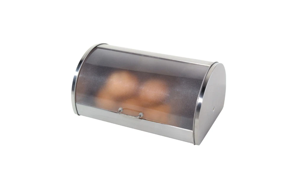 Stainless Steel Roll Top Bread Box - Tempered Glass Lid OGGI NWB
Opens in a new window or tab
