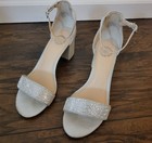 I Miller Women’s Silver Rhinestone Strappy Ankle Strap Open Toe Sandals Size 7 — photo 1