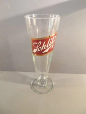 Vintage 9 oz Schiltz Footed Pilsner Glass