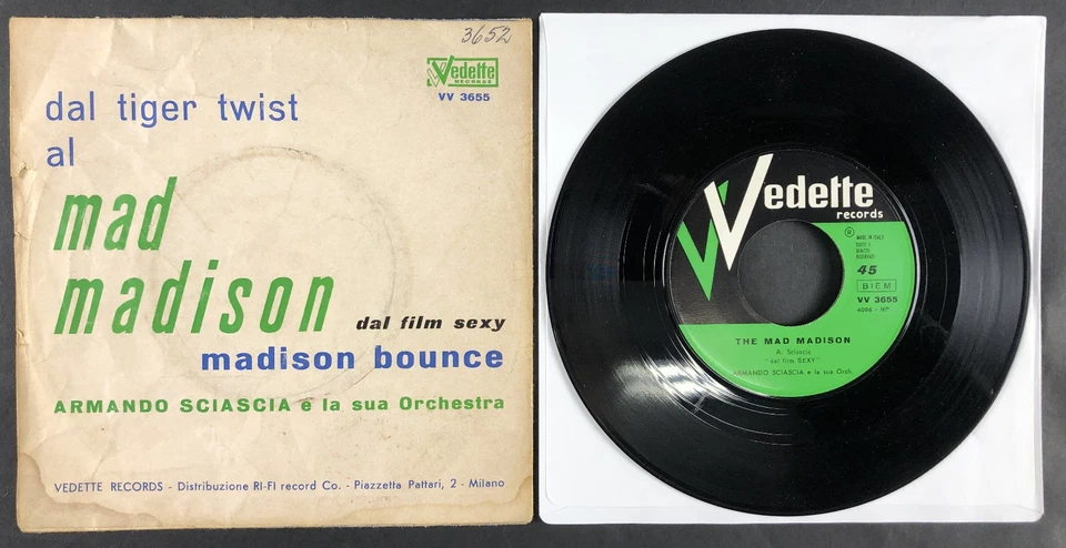 7'' Armando Sciascia & La Sua Orchestra – The Mad Madison dal film sexy - 1962 - Bild 3 von 3
