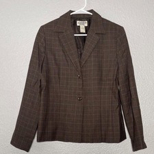 VTG Pendleton Wool Blazer Women's 8 Brown Plaid