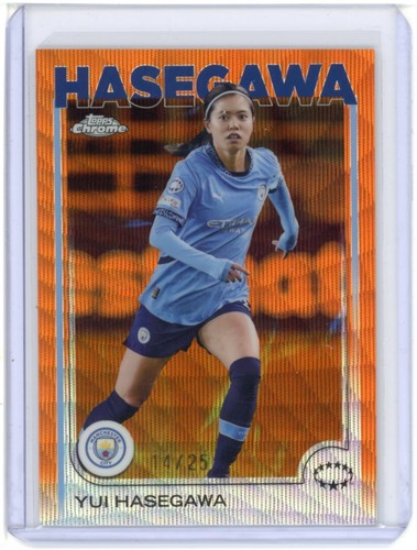 2024-25 Topps Chrome UEFA Women's Champions League Orange Wave Yui Hasegawa /25
