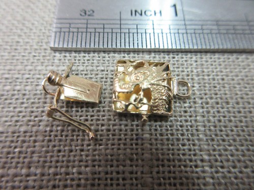 Vtg 14k Solid Y. Gold Dragon Design Clasp for Single Strands Bracelet Necklace
