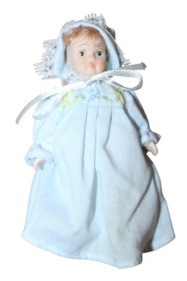 Miniature Porcelain Doll 4'' Jointed Arms Legs Delton Collectible Dollhouse Doll
