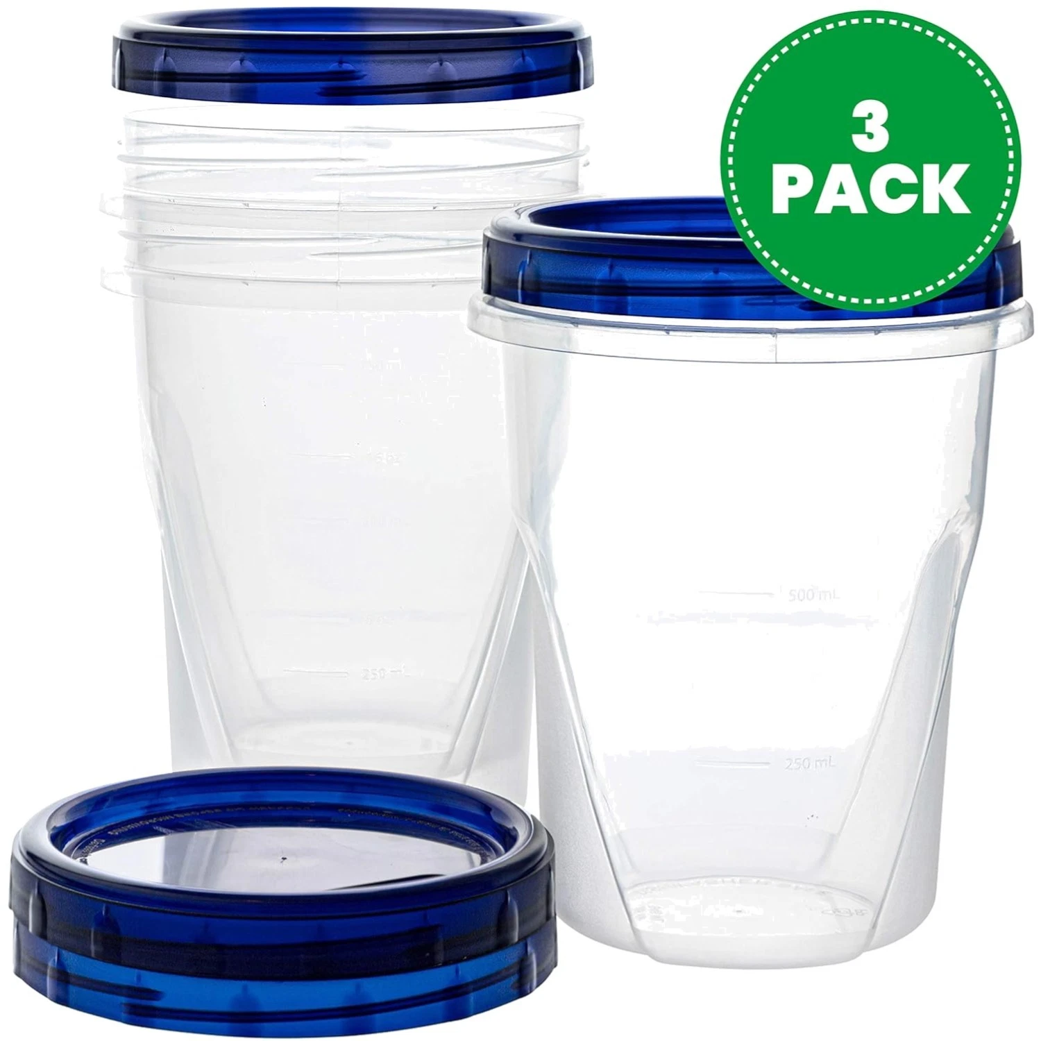 Clear Deli Containers with Blue Twist Lids 3 Pack
Opens in a new window or tab