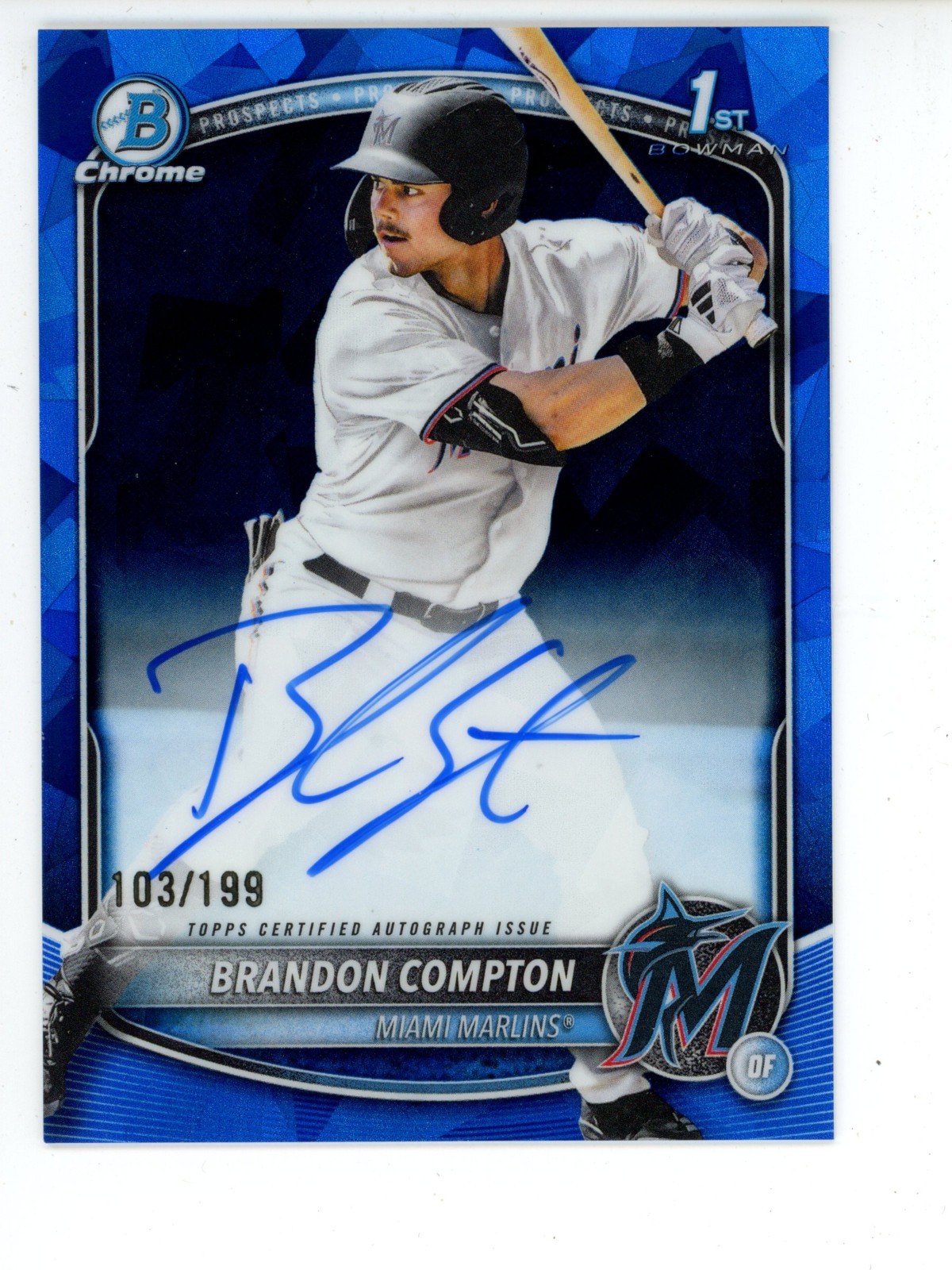 BRANDON COMPTON 2025 BOWMAN DRAFT Sapphire 1ST AUTO /199