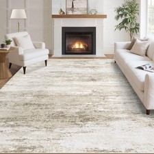 Washable Rug 5x7 Area Rugs for Living Room: Neutral Beige 5' x 7' Rectangular 