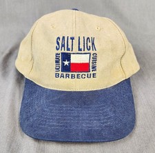 Salt Lick Barbecue Hat Strapback Adjustable Canvas Cotton Cap Driftwood TX