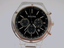 BULOVA MENS STAINLESS STEEL CHRONOGRAPH 96B247 NEW RENATA BATTERY FITTED.