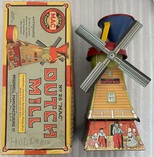 Vintage Tin Litho Mac Toys Dutch Mill 26 w. Box - GREAT!