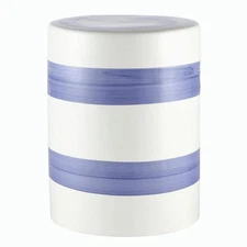 Outdoor Collection Hael Blue and White Ceramic Garden Stool