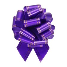 10pcs 6" Large Pull Bow Metallic Purple Gift Wrapping Bows with Gold Edge