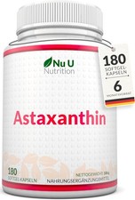 Astaxanthin 12mg - 180 Hochwirksame Softgel-Kapseln - 6-Monats-Vorrat -