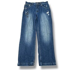 Vintage Southpole Y2K Baggy Jeans Men s 34 Blue Loose Paint Skull Freedom Live