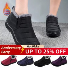 Womens Winter Warm Fur Lined Waterproof Non-slip Ladies Snow Ankle Boots Shoes