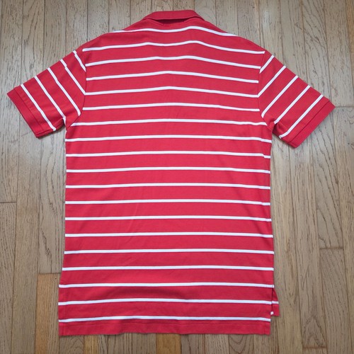 Polo Ralph Lauren Shirt Mens Medium Red Striped 100% Cotton Short Sleeve - Picture 5 of 6