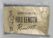 Vintage Gentlemen's Full Length Pocket Raincoat- OSFA - 3 Snap Fasteners - New