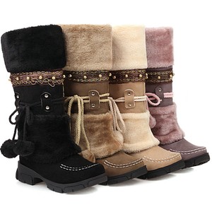 flat fluffy boots