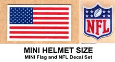 MINI American Flag & NFL Decals Set for Back of MINI Football Helmets = 20mil