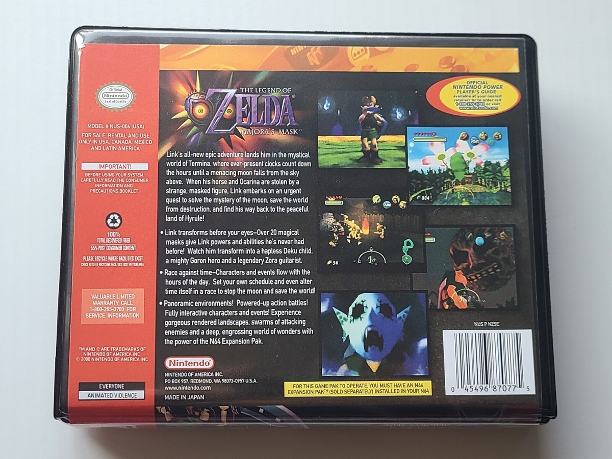 The Legend Of Zelda Majora's Mask CASE ONLY Nintendo 64 N64 Box