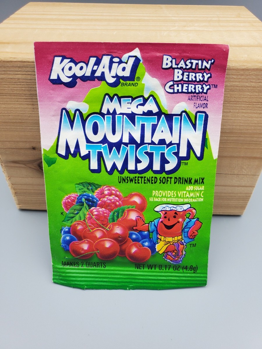 Vintage 90s Kool Aid Blastin Berry Cherry Mega Mountain Twists