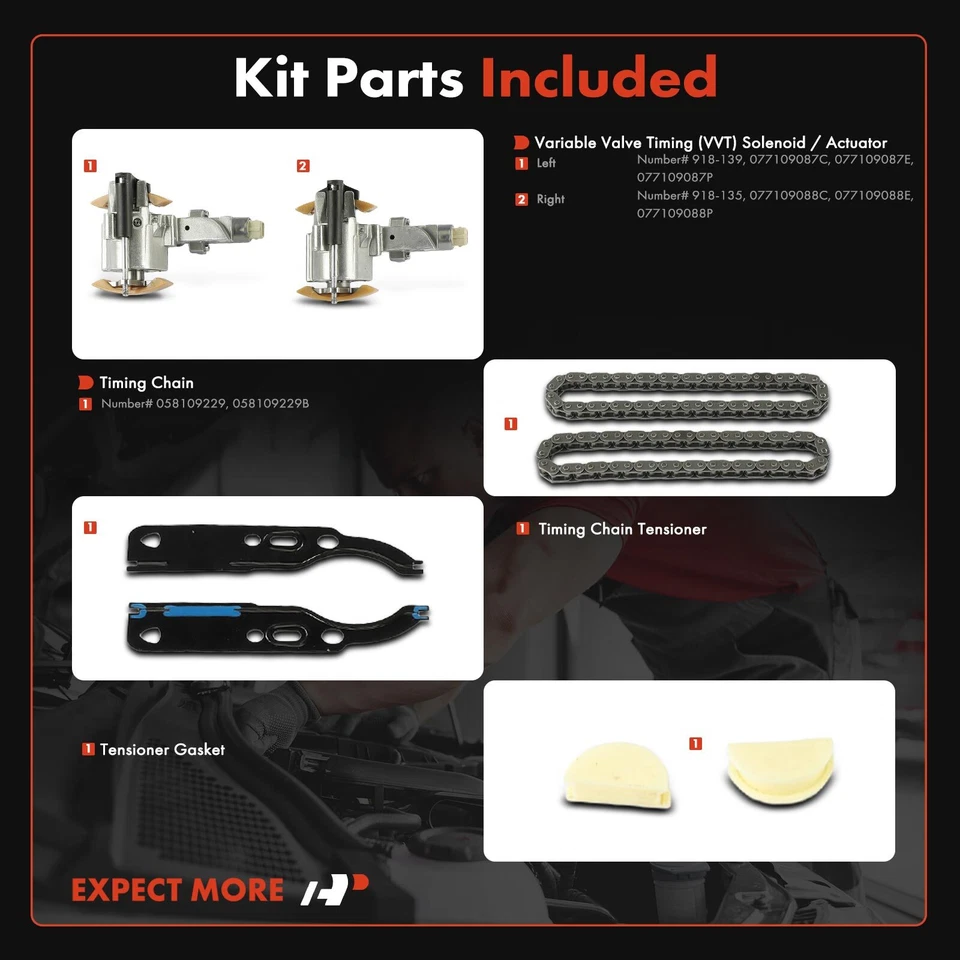 8x Engine Timing Chain Kit for Audi A6 Quattro 2000-2004 RS6 S6 S8 VW Touareg - Image 2 of 4