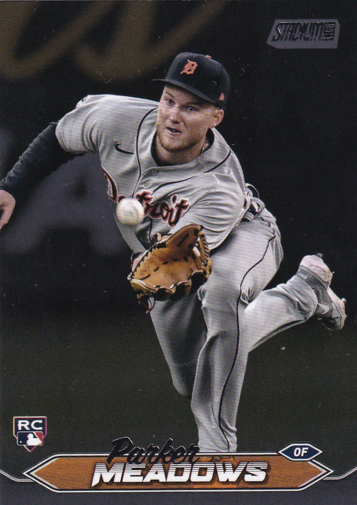 2024 Topps Stadium Club Black Foil Parker Meadows card #105.  nrmt-mt