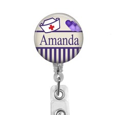 CNA LVN RN Retractable Personalized Badge Reel Clip for Nurse Medical Assistant