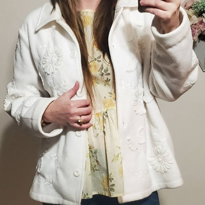 RARE Sunflower Embroidered Fleece 