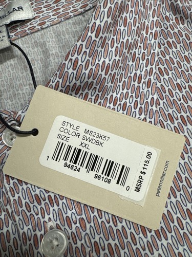 Peter Millar Herren Gr. XXL Geometrisch Pima Baumwolle Polo Herren Ohne Logo Neu mit Etikett - Bild 6 von 7