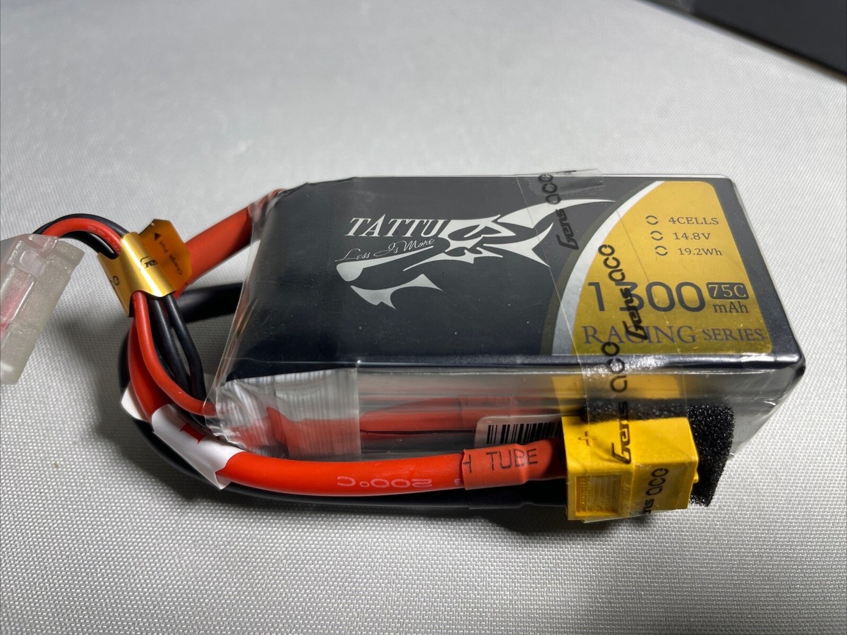 2x Tattu 4S 1300mAh LiPo Battery 75C 14.8V with XT60 Plug