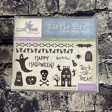 LIZZIE ANNE DESIGNS SPOOKED HALLOWEEN Little Bits Cling Stamp Set Pumpkins Treat
