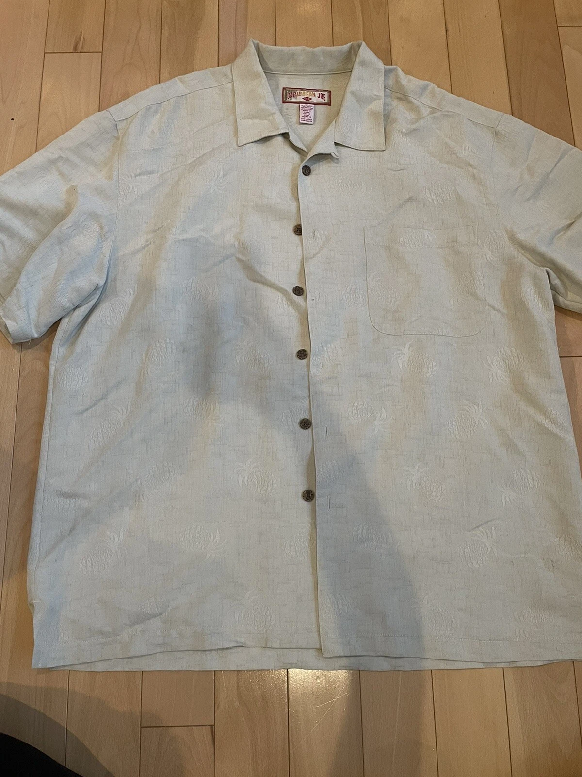 Carribean Joe Men's Hawaiian Pineapple Button Down Extra Large