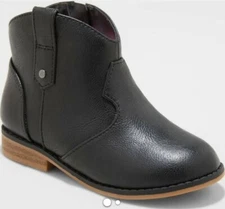 Toddler Girls' Tiffy Booties - Cat & Jack™ Black ( Choose Your Size )