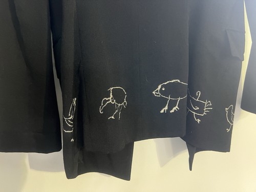 COMME des GARCONS Bird Drawing Embroidery Jacket Size M - Picture 8 of 13