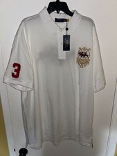 NWT's Polo Ralph Lauren White Crest Big Triple Pony Polo Shirt 2XLT Tall 125