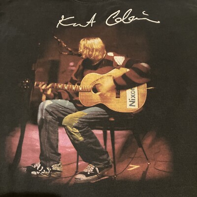 Vintage Kurt Cobain T Shirt XL Acoustic Unplugged Grunge Nirvana