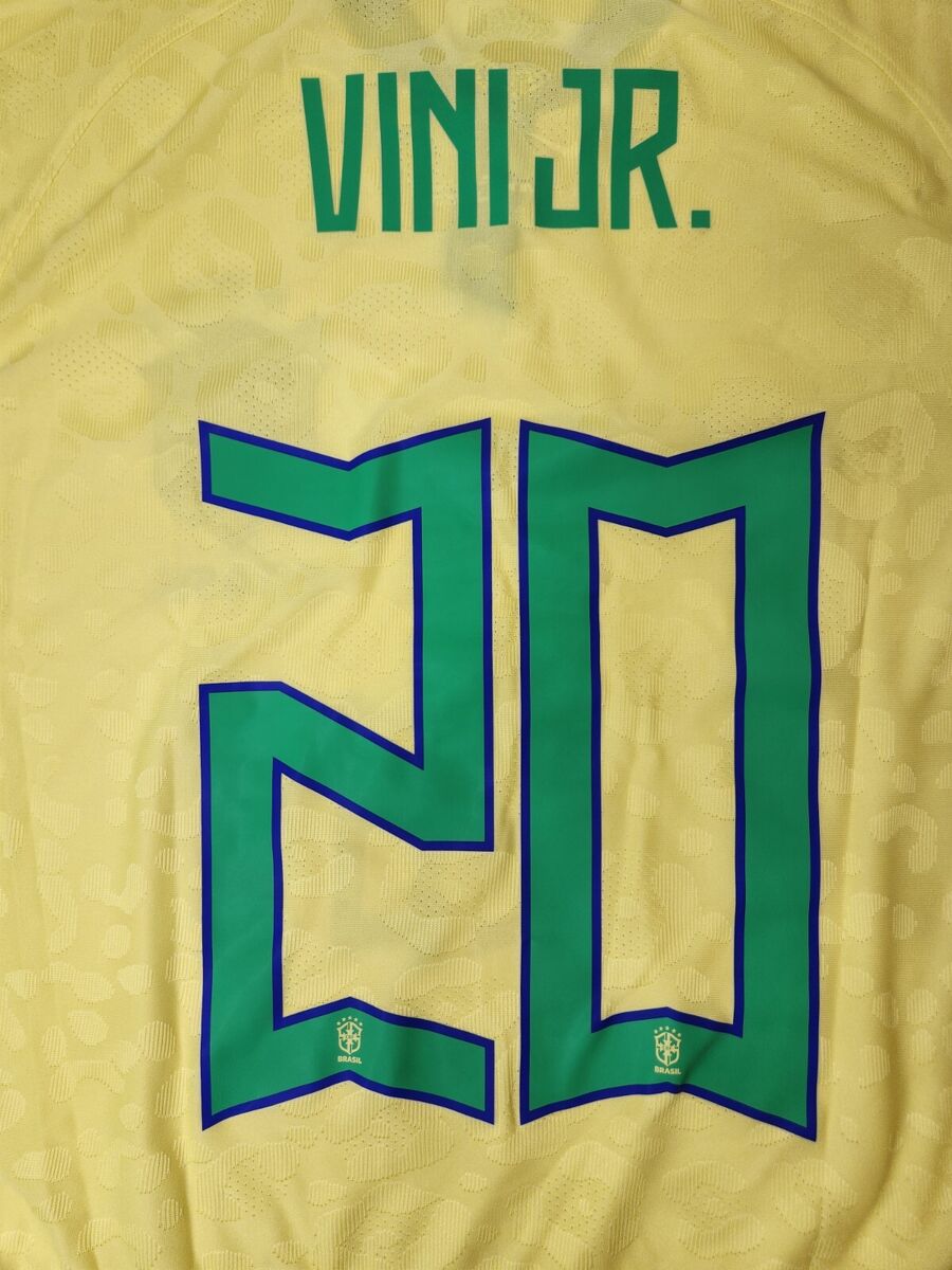 Vinicius Junior Brazil National Team Nike 2022/23 Replica Home Jersey -  Yellow