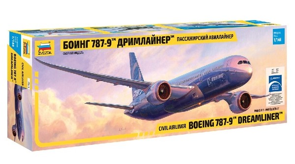 Boeing 787-9 Dreamliner Civil Airliner 1:144 Kunststoff Modell Kit Zvezda-image