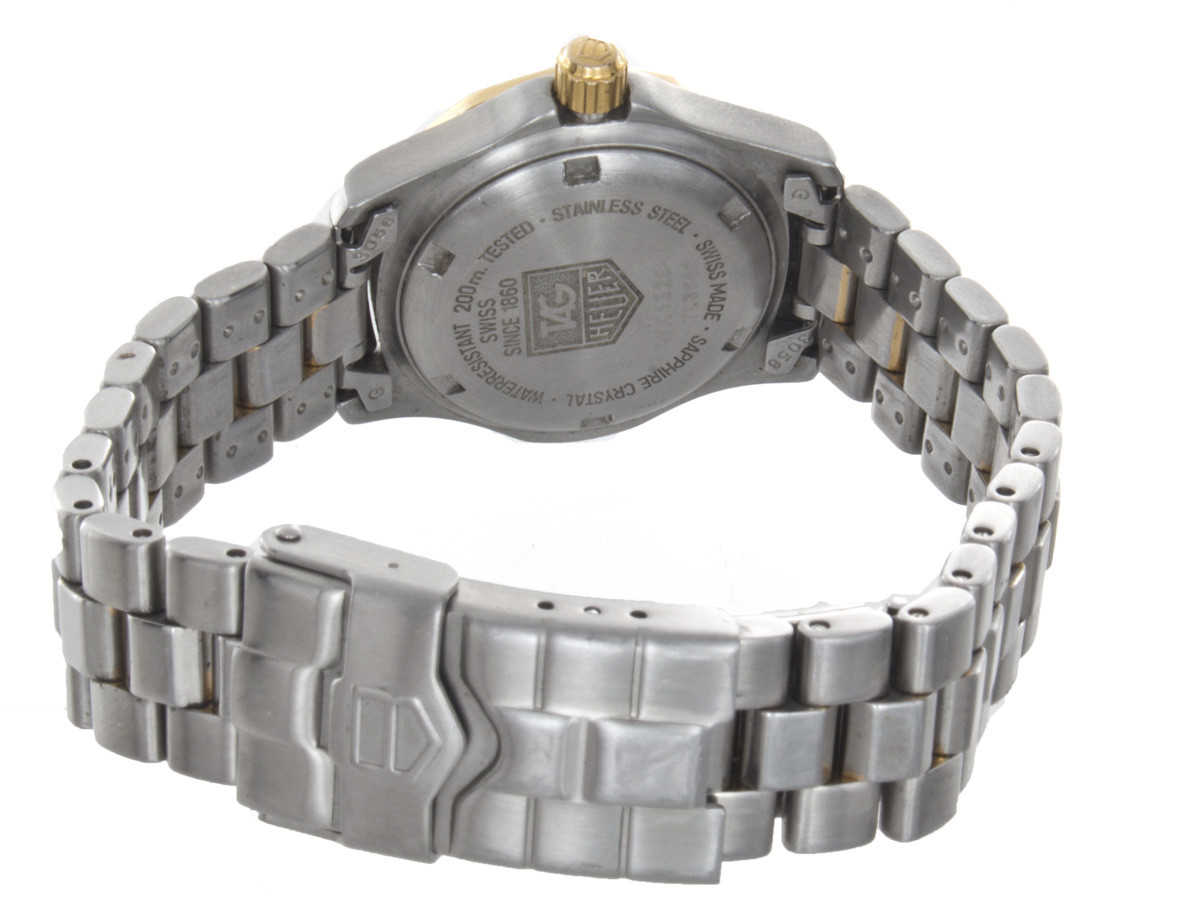 Tag Heuer Womens Silver Dial Gold Bezel Stainless Steel Watch
