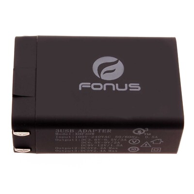 34W Home Charger 6.8Amp 3-Port USB One Fast Port Travel Wall Power for Tablets