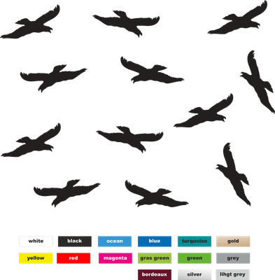 Vogelschutz-Aufkleber Für Fenster – 12 Stück Greifvogel-Silhouetten In Dunkelgrau