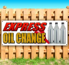 EXPRESS OIL CHANGE Advertising Vinyl Banner Flag Sign Many Sizes USA MECHANIC