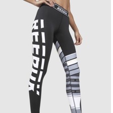 Reebok Women's Meet You There Engineered Leggings Women  s Active Large Elastic